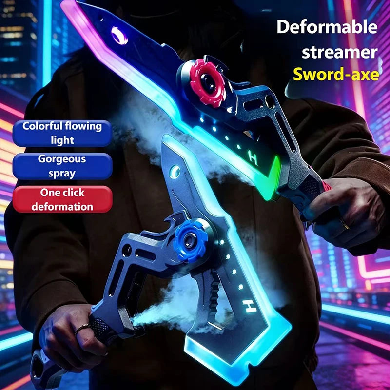 Hache LED Transformable avec Effets Lumineux – Jouet Cosplay Futuriste Rechargeable