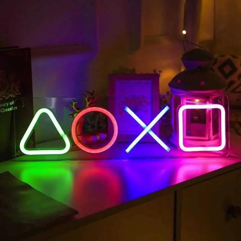 Lampe Néon LED Gaming Playstation – Décoration Murale RGB USB Chambre Gamer Bar Setup