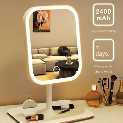 Miroir LED Tactile 3 Couleurs avec Support – Miroir Maquillage Bureau & Chambre