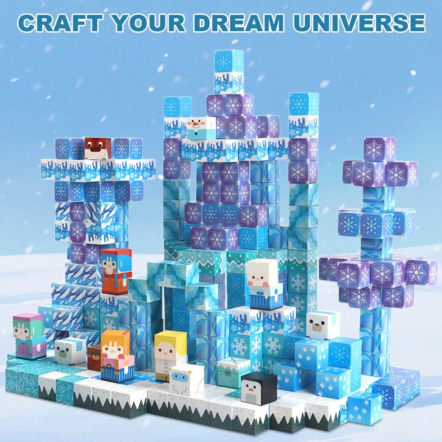 Blocs Magnétiques Univers Glacé – 150 Pièces