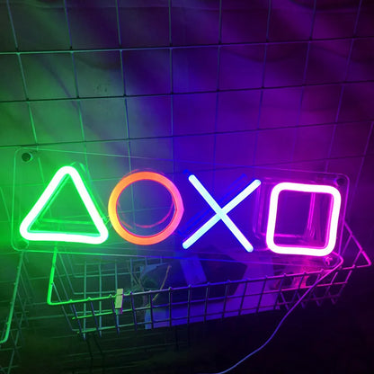 Lampe Néon LED Gaming Playstation – Décoration Murale RGB USB Chambre Gamer Bar Setup
