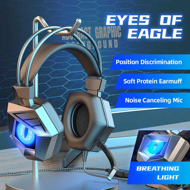 Casque Gaming RGB avec Micro – Casque Filaire PS4 PS5 Xbox PC LED Anti-Bruit