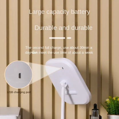 Miroir LED Tactile 3 Couleurs avec Support – Miroir Maquillage Bureau & Chambre