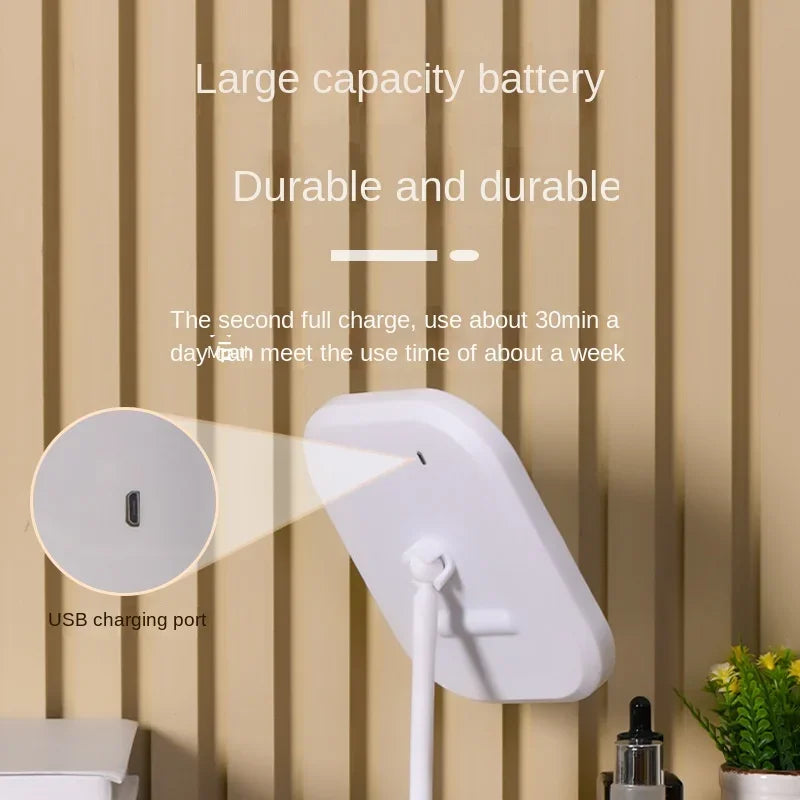 Miroir LED Tactile 3 Couleurs avec Support – Miroir Maquillage Bureau & Chambre