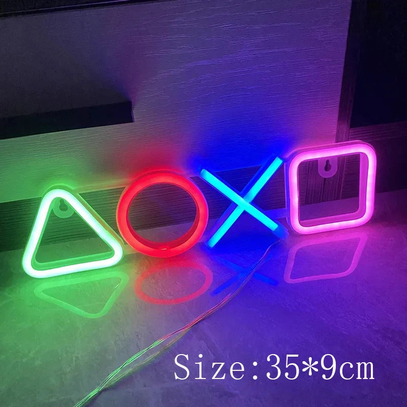 Lampe Néon LED Gaming Playstation – Décoration Murale RGB USB Chambre Gamer Bar Setup