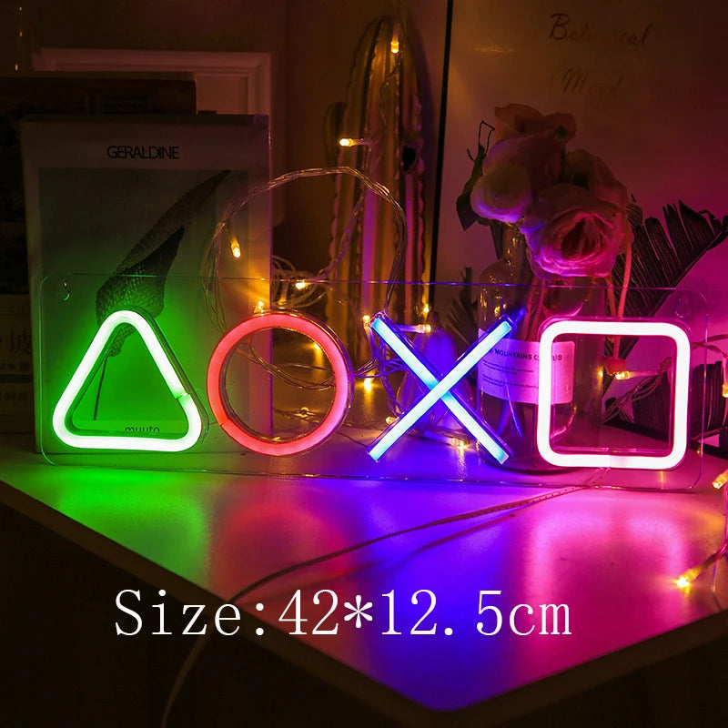 Lampe Néon LED Gaming Playstation – Décoration Murale RGB USB Chambre Gamer Bar Setup
