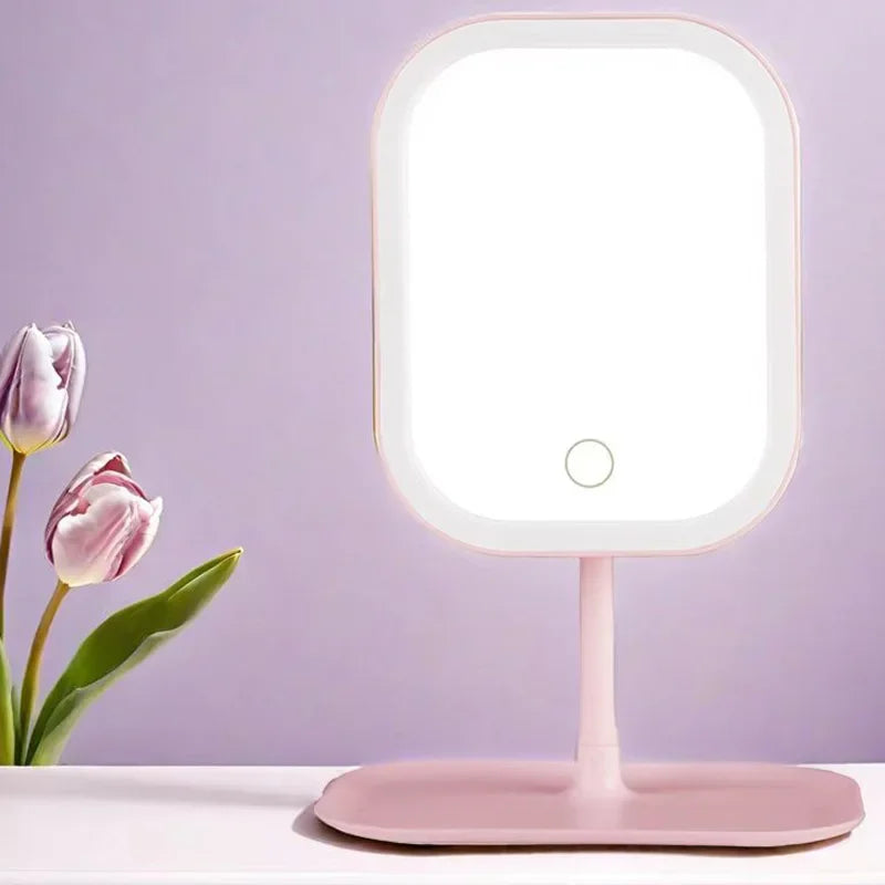 Miroir LED Tactile 3 Couleurs avec Support – Miroir Maquillage Bureau & Chambre